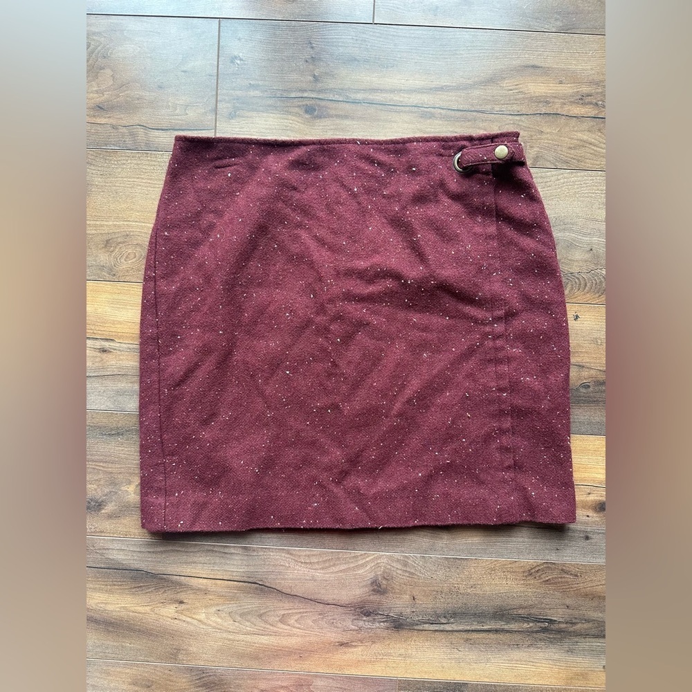 Banana Republic Wool Blend Burgundy Skirt 6 Preppy Fall Chic